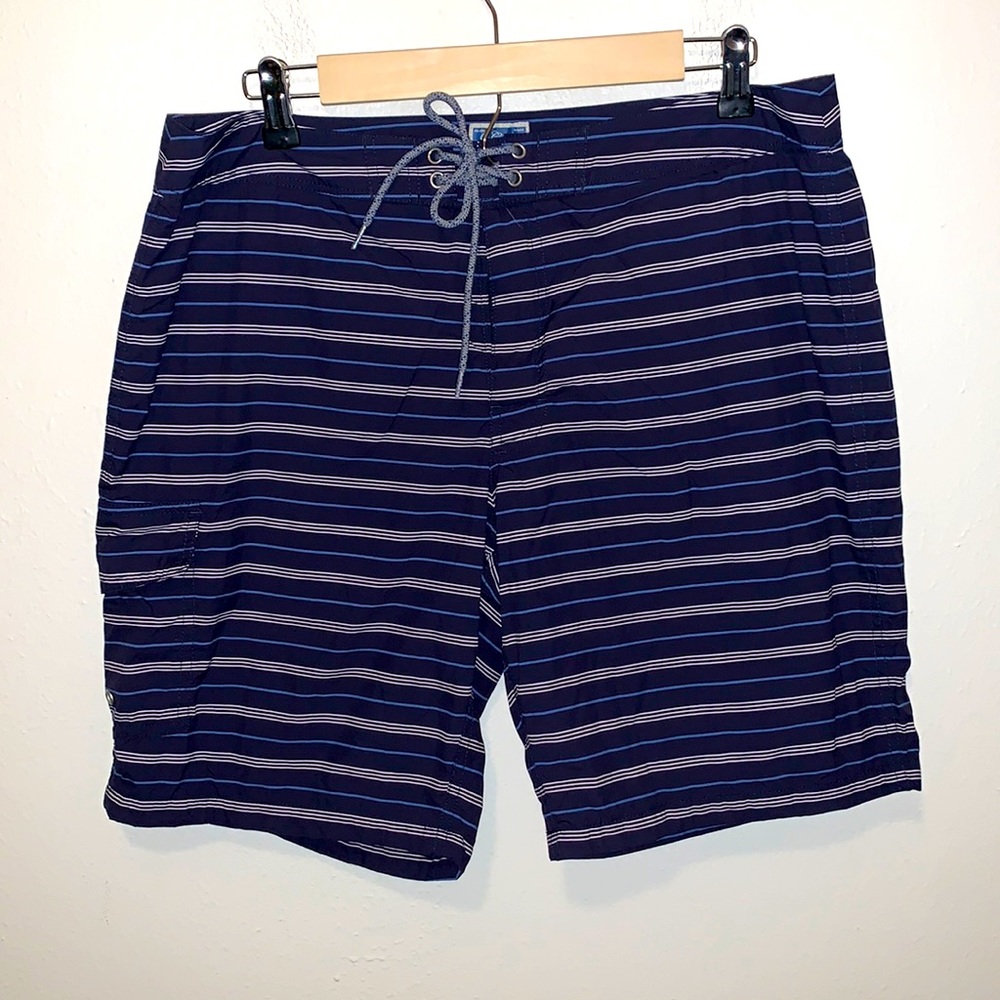 VTG 90s Y2K J.Crew The Original Longboard Shorts NWOT Men's 34 Blue Stripe